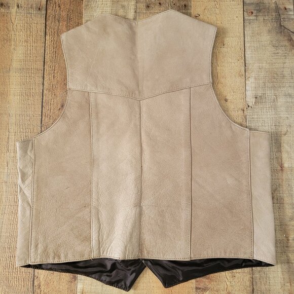 Unik Tan Leather Riding Vest - Picture 8 of 15